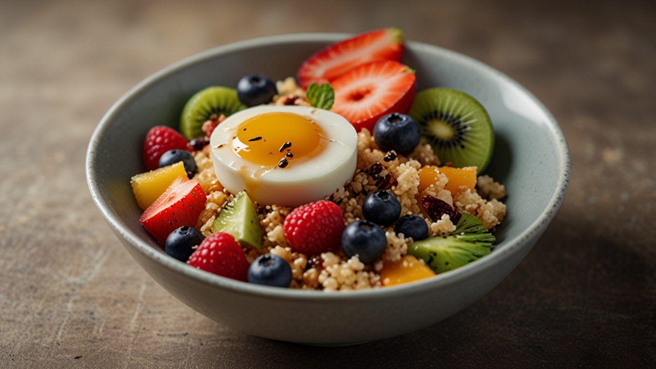 Exotic Quinoa Breakfast Bowl with Fresh Fruits & Honey - quinoa breakfast bowl recipe