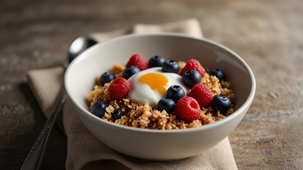Quinoa Breakfast Bowl with Berries and Yogurt - quinoa breakfast bowl recipe
