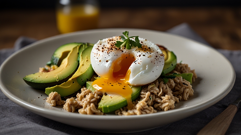 Savory Oatmeal with Poached Eggs and Avocado - savory oatmeal recipe